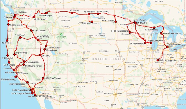 2017-08-06 Route So Far (Indianapolis)