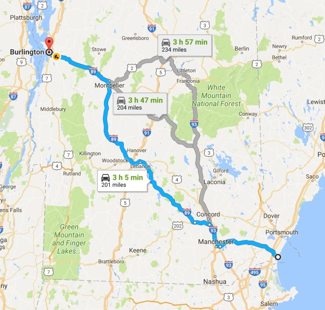 2017-10-04 Hampton, NH to Burlington, VT