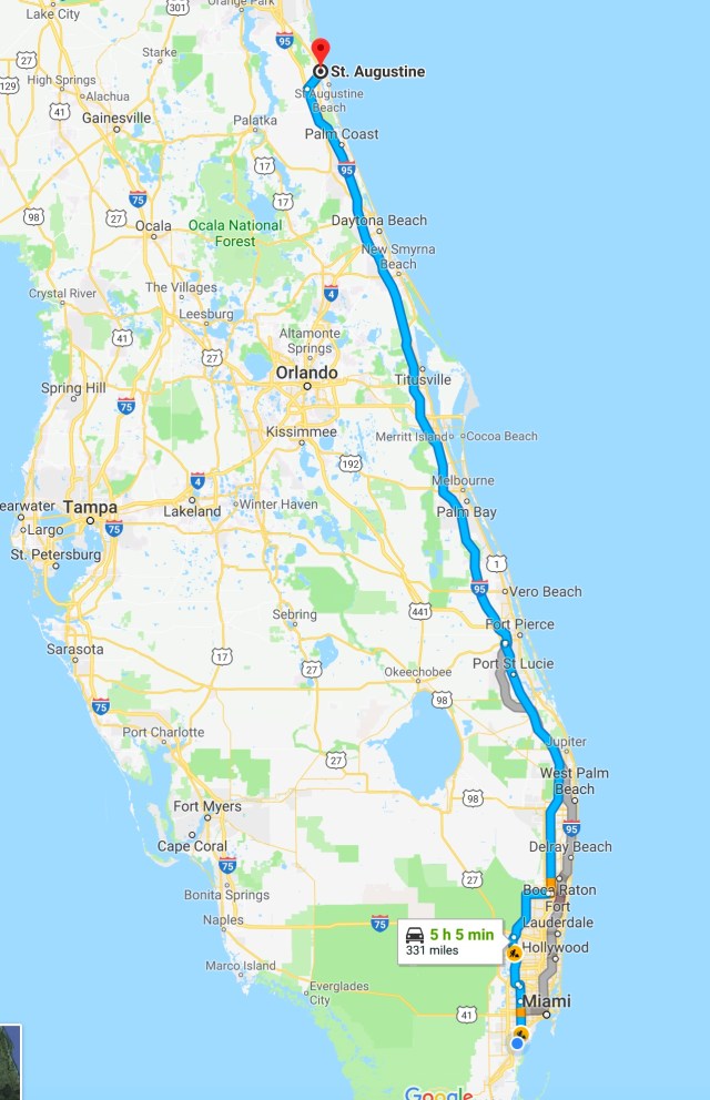 2018-01-12 Miami to St. Augustine