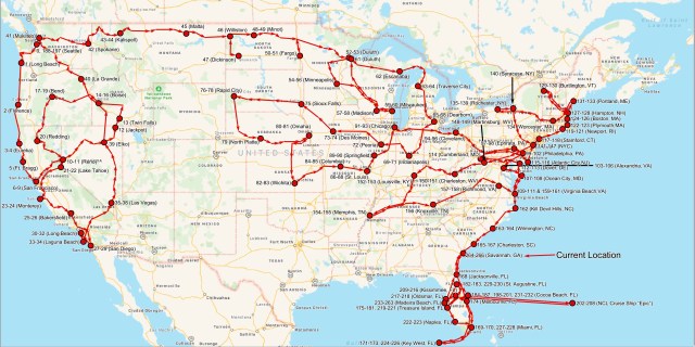 2018-02-18 Route So Far (Savannah, GA)