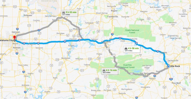 2018-03-07 Little Rock to Oklahoma City