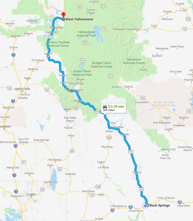 2018-05-13 Rock Springs to West Yellowstone