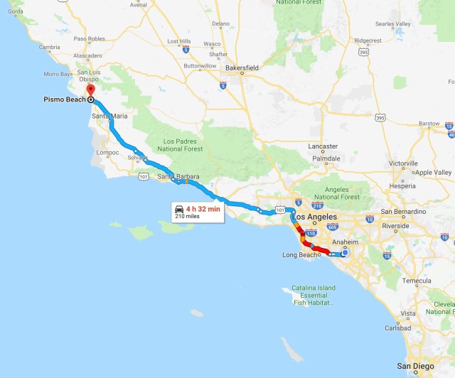 2018-05-24 Anaheim to Pismo Beach